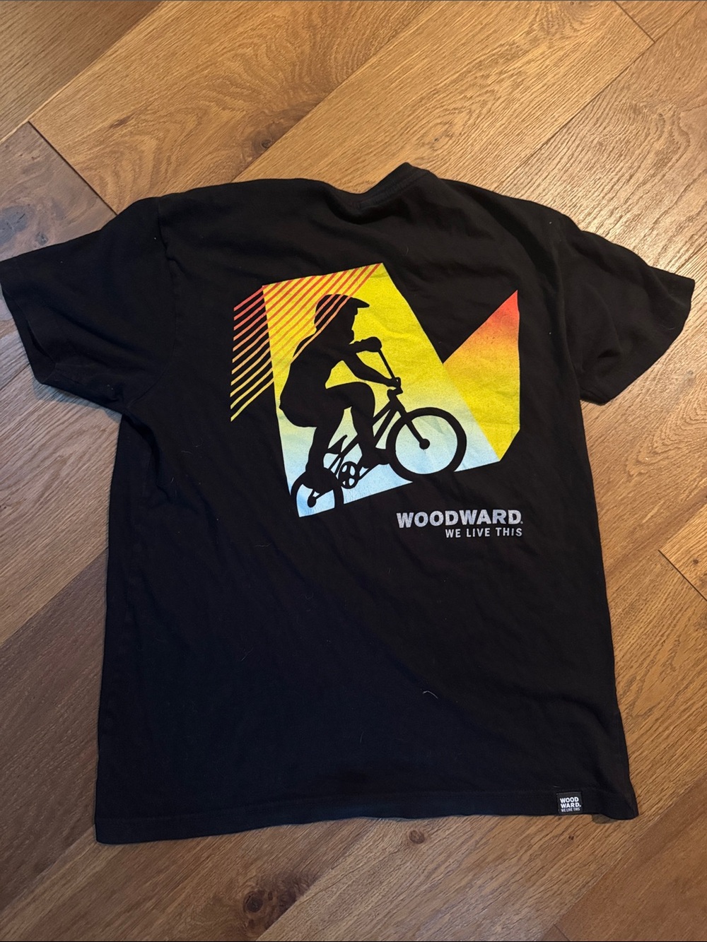 Men’s Woodward Black Graphic BMX T-Shirt - Yellow Accent